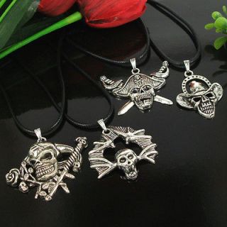 Wholesale 4pcs skull pirate Punk necklace For BIRTHDAY PARTY FAVORS