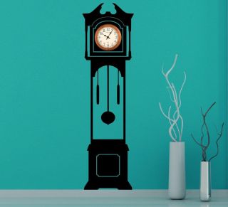 Large Grandfather Clock Silhouette Wall Decal Clock Background Sticker