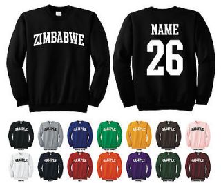 Country of Zimbabwe Adult Crewneck Sweatshirt Personalized Custom Name