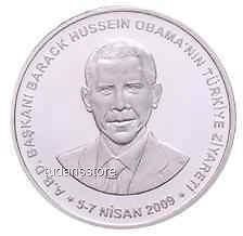OBAMAS VISIT TO TURKEY 2009 COMMEMORATIVE SILVER COIN