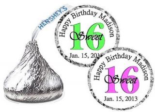 324 SWEET 16 BIRTHDAY PARTY FAVORS HERSHEY KISS KISSES LABELS