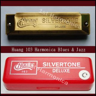 New Huang brand Silvertone Harmonica 103 Diatonic C key bronze