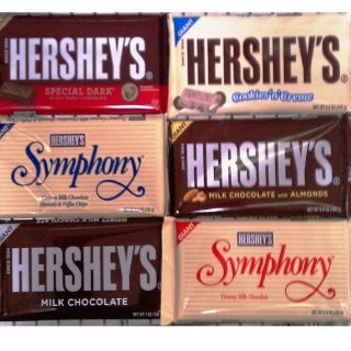HERSHEYS GIANT CHOCOLATE BAR & SYMPHONY HERSHEYS BARS 4 FLAVOR