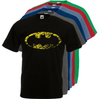 T245 Batman Superhero Retro Logo Comics Cartoon 7 Colors T shirt S