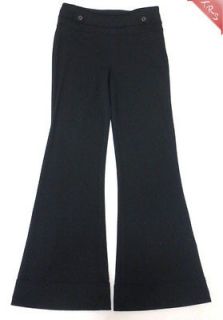 SIMON CHANG Cuffed Knit Flare Pants, Black, 12, NWT $165
