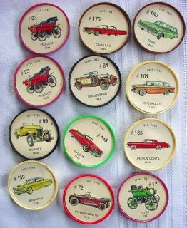 Lot of 12 Vintage Jell O CARS Jello Picture Wheels