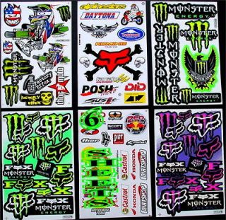 Sheets Stickers MX stikers Decal atv Mini motocross Rockstar BMX