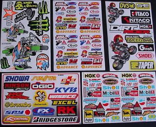 SHEETS STICKERS BMX DIRT BIKE PIT SCOOTER ENERGY MOTOCROSS TOOLBOX