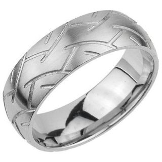 Tire Tread Pattern Stainless Steel Band Ring tr013 8mm Width