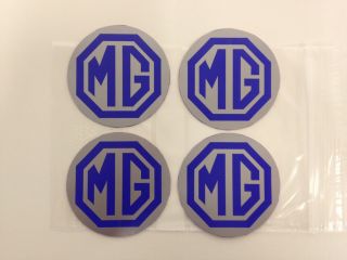 NEW! MG ZR LE500 BLUE Alloy Wheel Centre Cap Badges (CLR 80mm)
