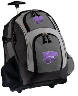 Logo Rolling Backpack K State Wheeled Bags KSU Carryon with Wheels