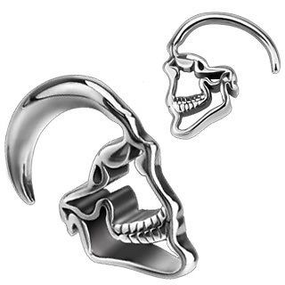 PAIR 316L Surgical Steel Skull Hanging Tapers 14g,12g,10g,8g ,6g,4g,2g