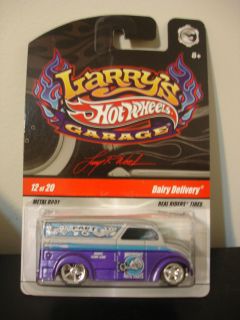 New 2009 HOT WHEELS Larrys Garage Dairy Delivery Purple Real Riders 12