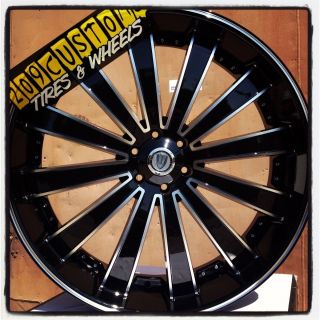 24 inch Versante Rims Wheels Tires VW225 5x115 24x9 5 Black Dodge
