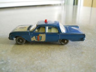 Matchbox Lesney 55 Ford Fairlane Police Car Silver Wheels
