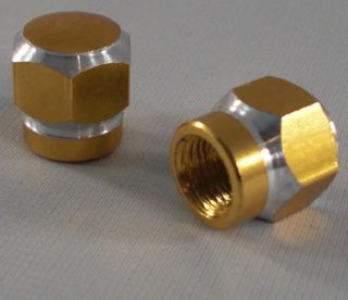 Gold Hex Custom Valve Stem Caps for Motorcycle Car Rims