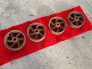Old Engine Cart Wheels Hit and Miss Set Steam Punk