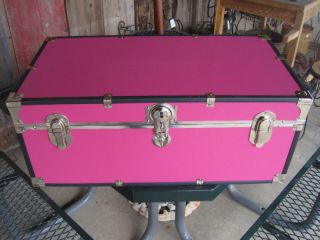 30 Pink Storage Footlocker Trunk with Wheels 6113 24