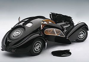 1938 Bugatti 57SC Atlantic Black w Disc Wheels 1 18 in Stock