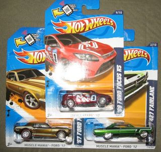 Hot Wheels Super Treasure Hunts 67 Mustang and Ford Focus and 66 Ford