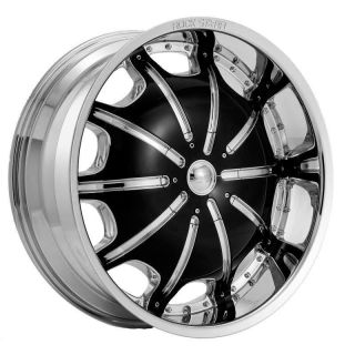 24 inch Rims and Tires Wheels Rockstarr 557 Chrome Black Lexus GX470