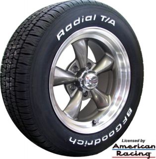 15x7 GRAY WHEELS & 225/70 15 BFG WHITE LETTER TIRES FOR CHEVY C3