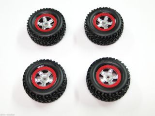 New Traxxas 1 16 Slash Wheels Tires Red Rings RD26R