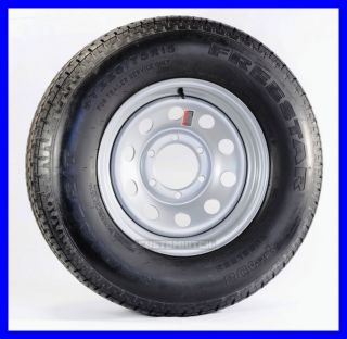 Radial Trailer Tire Rim ST225 75R15 225 75 15 15 D 6 Lug Wheel Silver