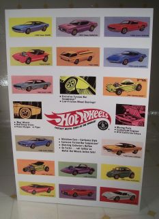 TWO Mattel 1967 Redline HOT WHEELS Display Posters With ORIGINAL AD