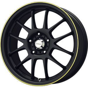 New 17x7 5x114 3 Konig Daylite Black Wheels Rims
