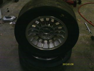 DRAG ET slick tires 26.0 / 8.5   15 w tubes on Mustang GT 4 lug wheels