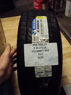 Michelin x Radial 225 55R17 95T Brand New Tire