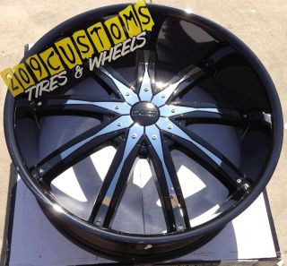 24 inch Black Wheels Rims Tires Dcenti DW29 5x120 24x9 5 Camaro SS2