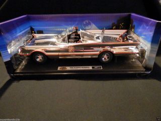 Batman 1966 tv series Hotwheels Chrome Batmobile 1 18 signed Burt Ward