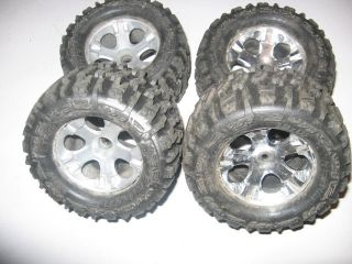 proline 2 8 trenchers mounted traxxas stampede rustler chrome wheels
