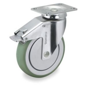 Steel Swivel Plate Caster Rating 220 lb with 5 TPR Wheel