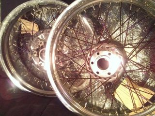 Excel New Rims Wheels w Hubs for A Honda CB750 Polished Clear Coated