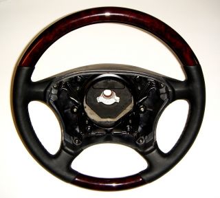 Mercedes S500 W220 W215 CL600 Burl Wood Leather Steering Wheel