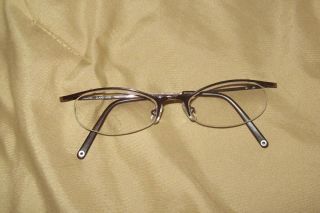 Authentic Coach Claire Half Rim Tan Metal Eyeglass Glasses Frame