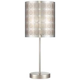 Cut Out Steel Square Pattern 19 1/2" High Accent Table Lamp   #V3732