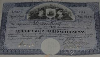 Vintage Stock Certificates from Lehigh Valley Railroad 1911 1948