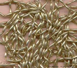100 Antique Gold Satin Mercury Glass Tube Tapered Garland Feather Tree