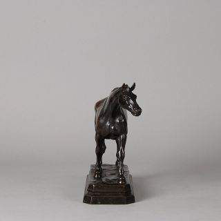 French Bronze Horse Laveugle by Louis Navatel Vidal Signed