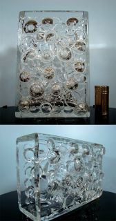 GIGANT & RAR 3 D Bubble Design Block Vase 2,4kg Scandinavian Glass