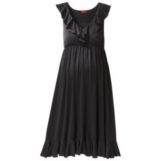 Merona Maternity Sleeveless Ruffle Trim Dress   Black XS