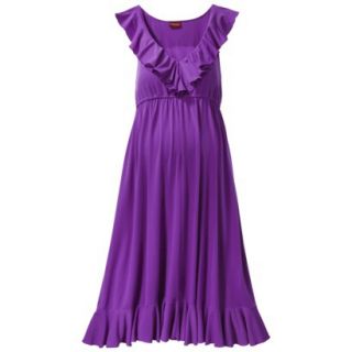 Merona Maternity Sleeveless Ruffle Trim Dress   Purple XL