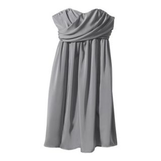 TEVOLIO Womens Satin Strapless Dress   Cement Gray   12