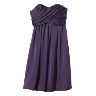 TEVOLIO Womens Plus Size Satin Strapless Dress   Shiny Plum   26W