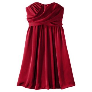 TEVOLIO Womens Satin Strapless Dress   Stoplight Red   12