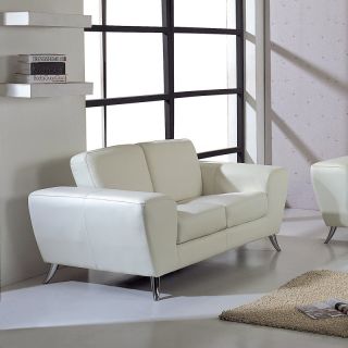 Beverly Hills Furniture Inc Julie Leather Loveseat   White   JULIE WH LOVESEAT